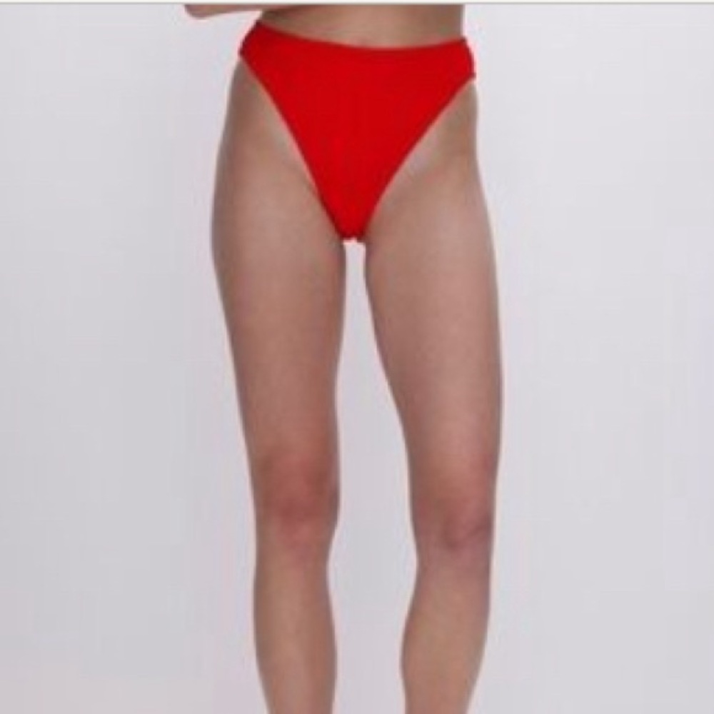 NWT Good American High Rise Bikini Bottoms 2X / 3X size 5/6 Bright Poppy Crinkle